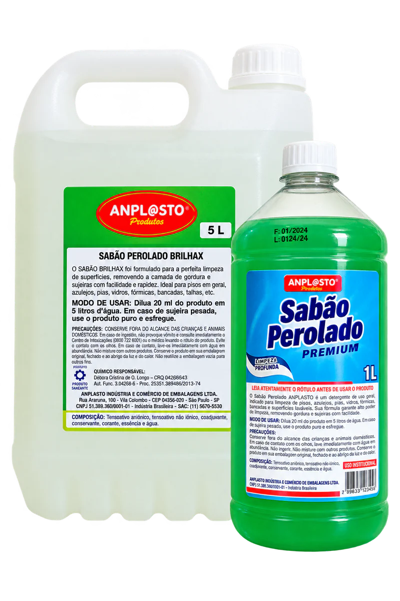 Sabonete Perolado Liz 5 LTS e 1 L