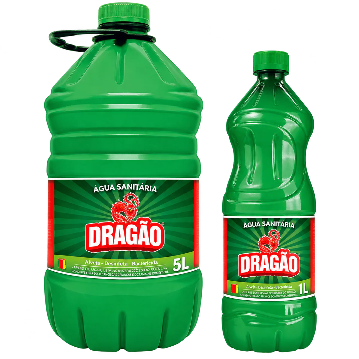 Água Sanitária Dragão — 5 LTS e 1 L