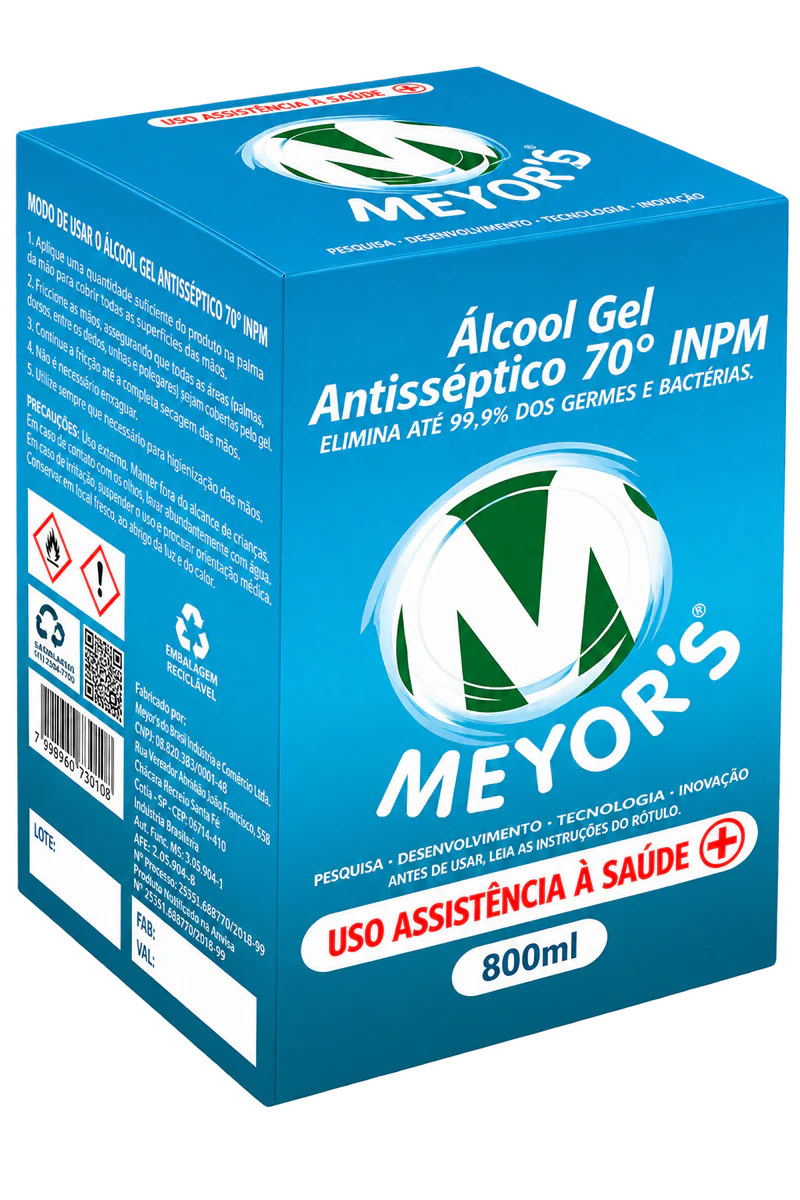 Álcool Gel Antisséptico 70° INPM Meyor’s — 800 ML