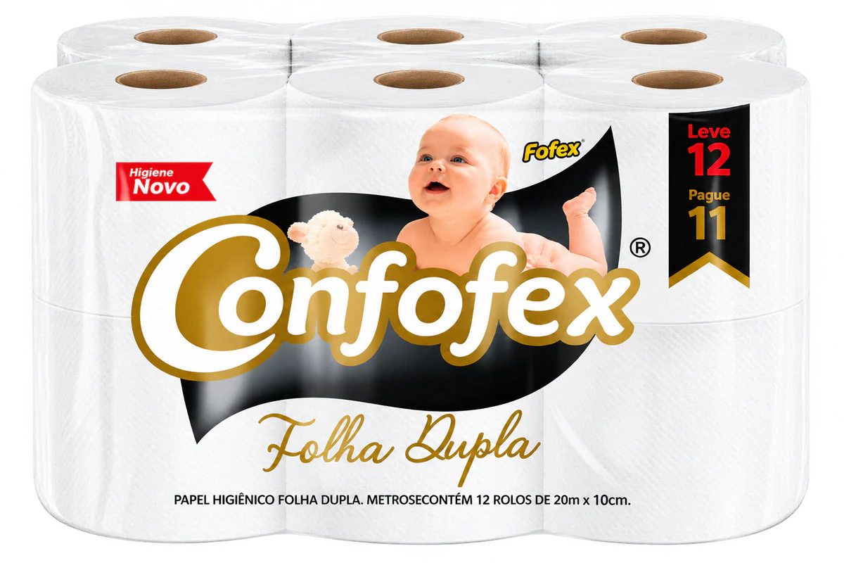 Papel Higiênico Confofex Folha Dupla 20 M C12 Rolos