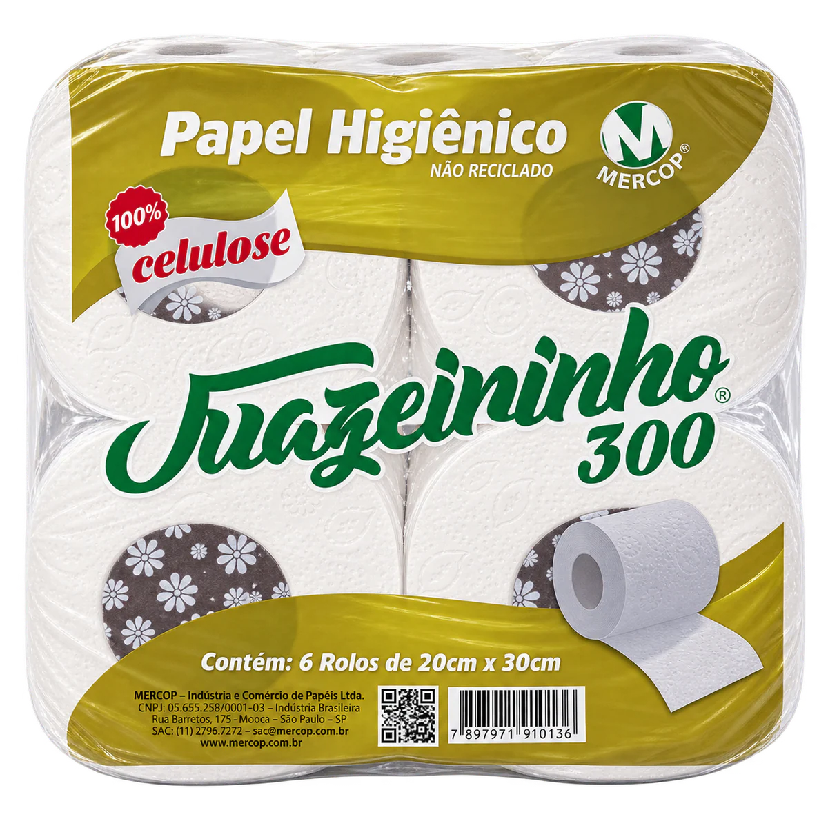Papel Higiênico Rolão Juazeirinho 100% Celulose — 8 × 200 m